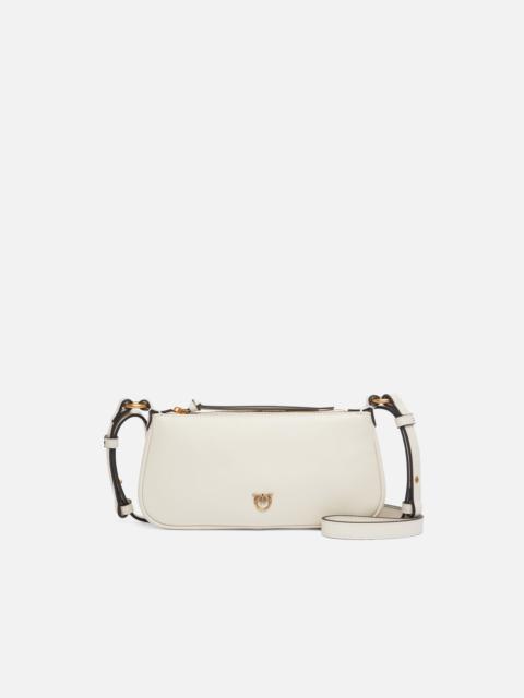 PINKO LEATHER MINI HALF MOON CROSSBODY BAG