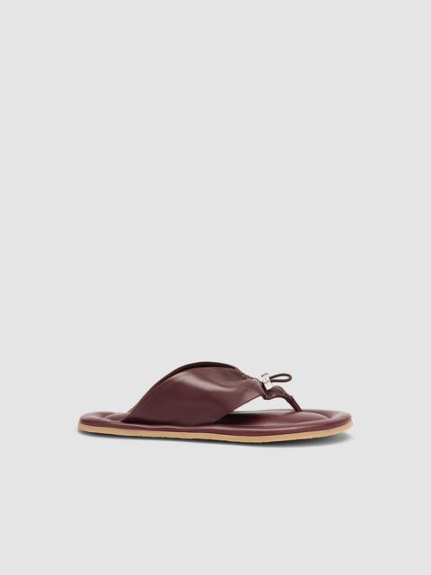 BY FAR Dashiel Sour Cherry Lamb Nappa Leather Flip-Flop Sandal