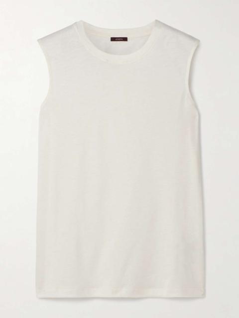 Cotton and silk-blend jersey tank Ivory