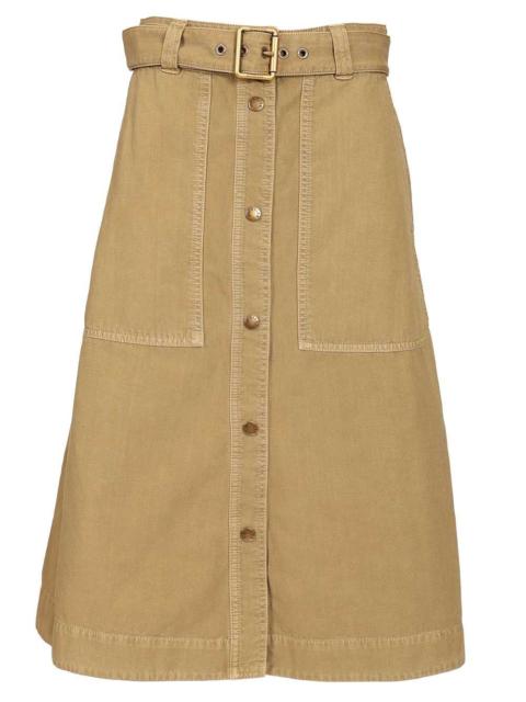 Moncler Moncler Women Cotton Midi Skirt With Belt