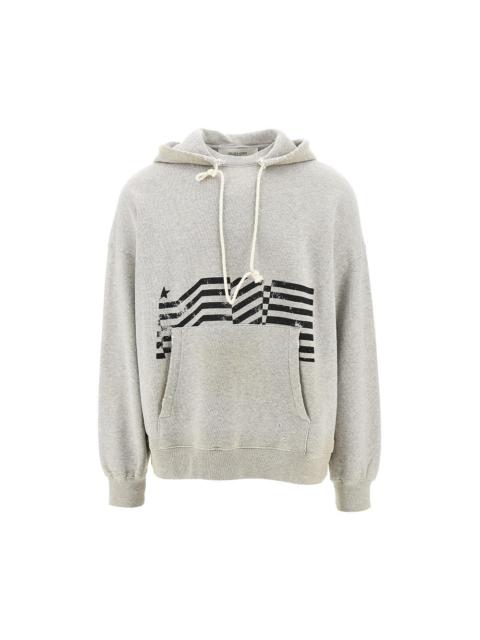 Golden Goose Golden Goose Printed Cotton Hoodie Grey