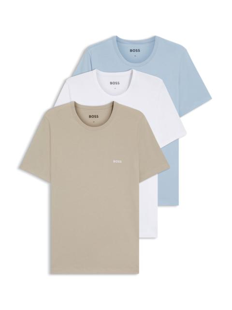 BOSS THREE-PACK OF COTTON T-SHIRTS WITH LOGO EMBROIDERY