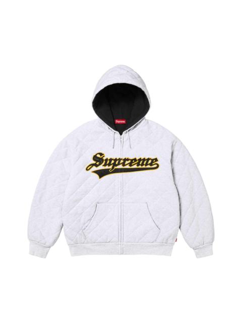 Supreme Supreme Quilted Zip Up Hooded Sweatshirt 'Ash Grey'
