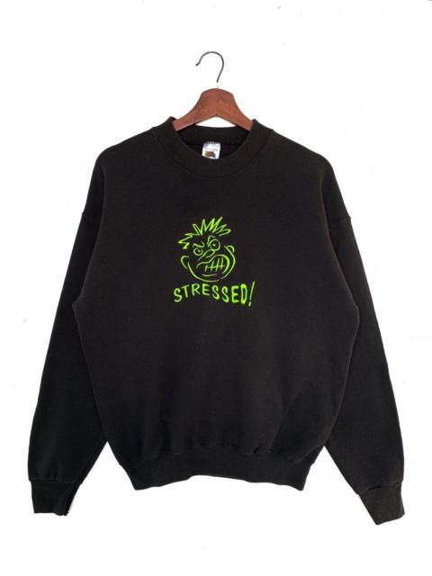 Other Designers Vintage 80s Embroidery Stressed Head Sweatshirt/Size L