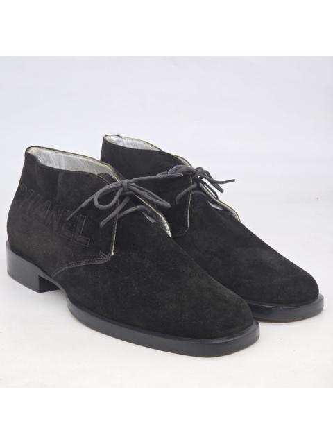 CHANEL Chanel - AW01 Logo Embossed Suede Ankle Boot