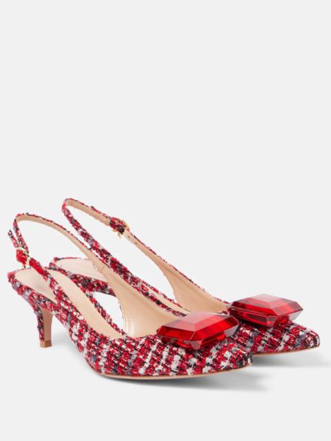 Jaipur bouclé slingback pumps