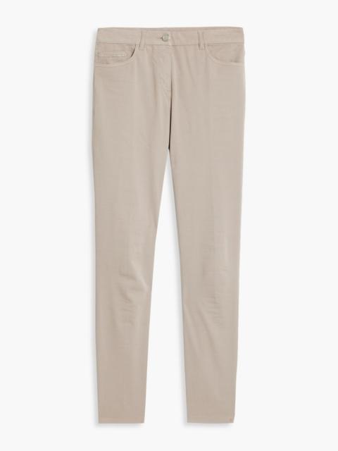FABIANA FILIPPI Bead-embellished cotton-blend slim-leg pants