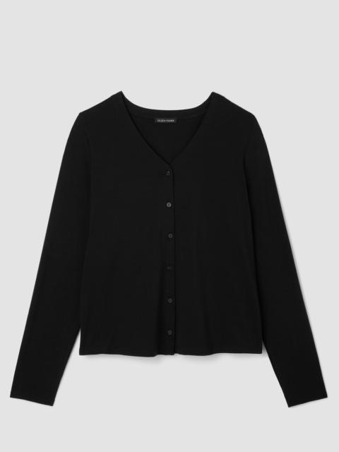 EILEEN FISHER Stretch Jersey Knit Button-Front Top