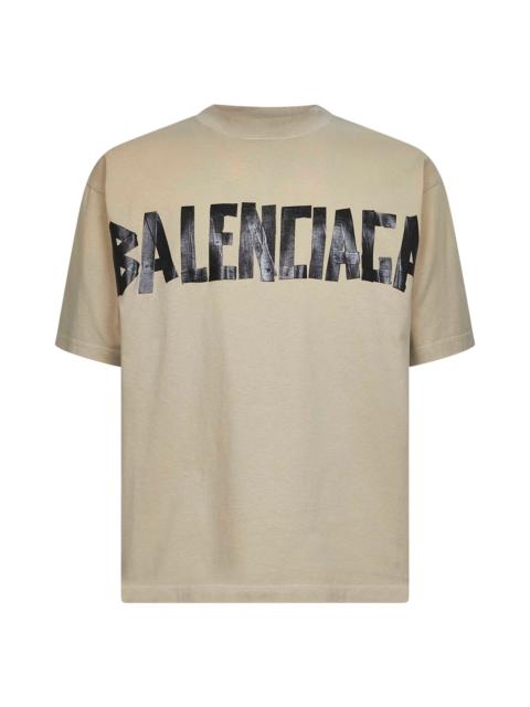 BALENCIAGA Balenciaga Men Beige Tape Type Medium Fit T-Shirt