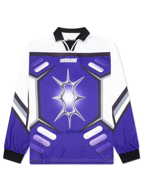 Metalwood Studio X-GAMES L/S JERSEY - WHITE/BLURPLE
