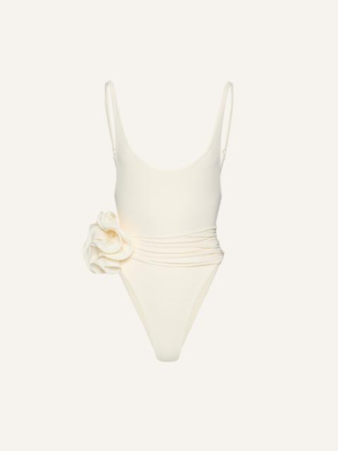MAGDA BUTRYM Flower scoop neck swimsuit in cream