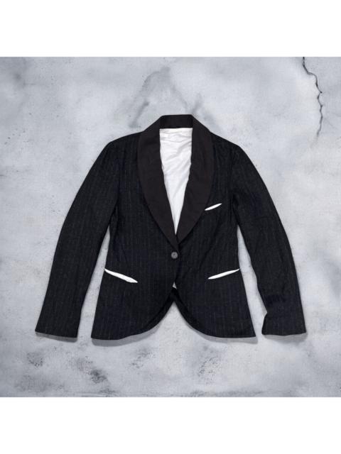 Other Designers NOSTRA SANTISSIMA MIXED WOOL CASHMERE SINGLE BUTTON BLAZER