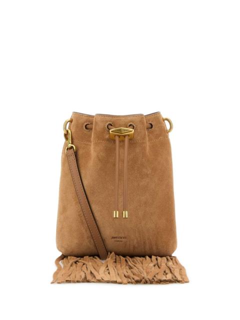JIMMY CHOO Jimmy Choo Women Camel Suede Bon Bon Bucket Bag