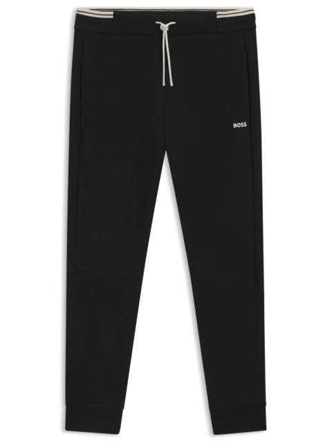 BOSS COTTON TRACKSUIT BOTTOMS WITH STRIPED TRIMS