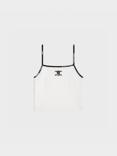 CELINE embroidered triomphe tank top in cotton jersey