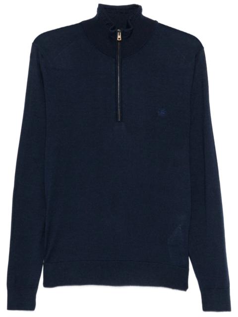 Etro Etro Men Fuji Knitted Quarter Zip Jumper