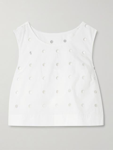 POSSE Peggy Broderie Anglaise Cotton-poplin Tank