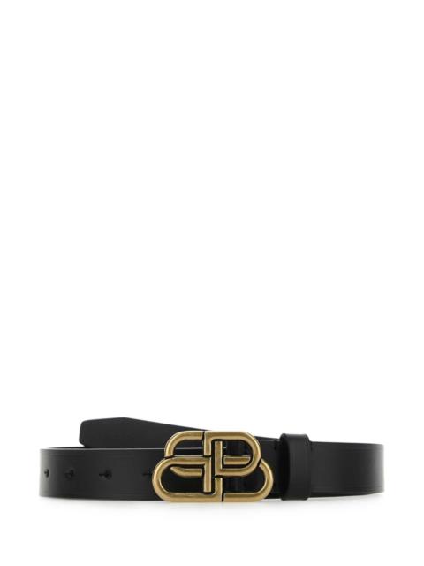 BALENCIAGA Balenciaga Women Black Leather Bb Belt