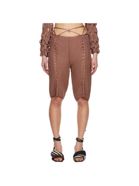 ISA BOULDER SSENSE Exclusive Brown Weavetied Shorts