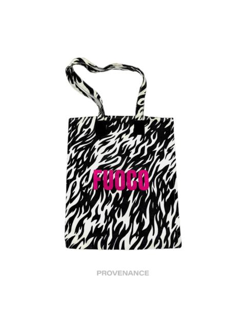 GUCCI Gucci Garden FUOCO Zebra Cotton Tote Bag - Black/White