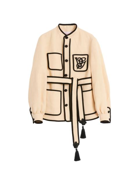 logo-embroidered blazer