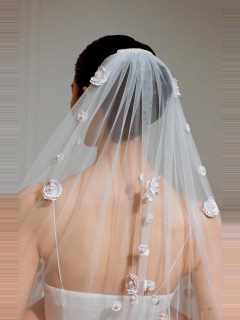 BERNADETTE Long Veil Camellia Embroidery