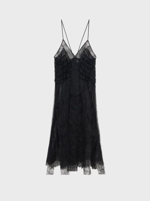 Blumarine LONG LACE DRESS WITH RUFFLES