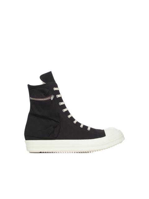 Rick Owens DRKSHDW DENIM SHOES - CARGO SNEAKS - BLACK/MILK/MILK