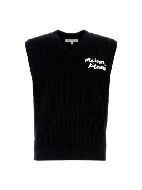 Maison Kitsuné Maison Kitsune Handwriting Embroidery Ribbed Knit Vest