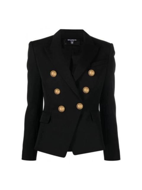 Balmain Balmain Double-Breasted Black Wool Blazer