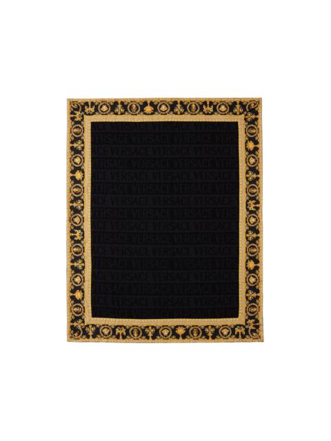 VERSACE Black 'I Heart Baroque' Double-Face Blanket