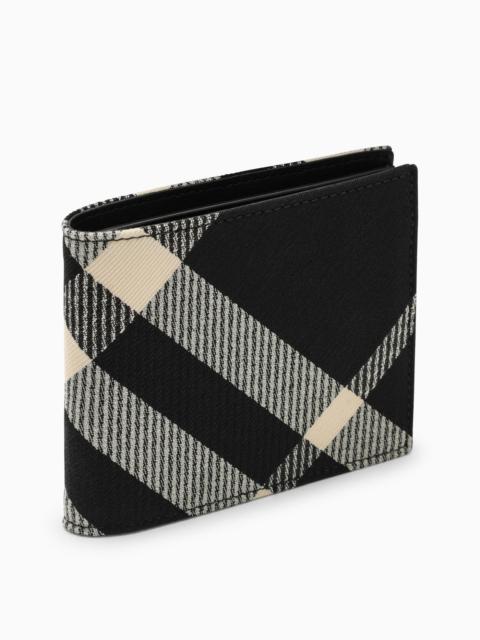 Burberry Black/White Check Fabric Billfold Wallet