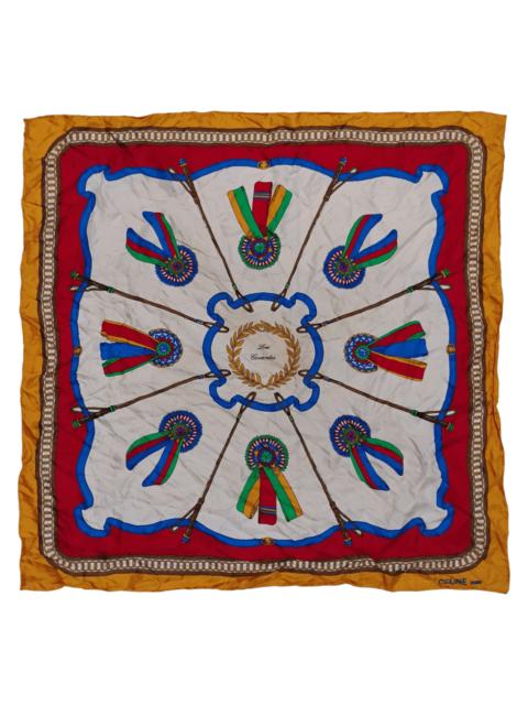 CELINE Vintage Celine Les Cocardes Pure Silk Scarf