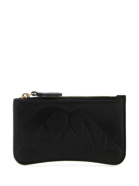 Alexander McQueen Alexander Mcqueen Women Black Leather Card Holder