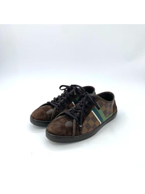 Louis Vuitton Damier Graphite Mens Sneakers Size 10 Brown Suede & Canvas