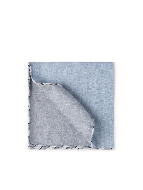 Brunello Cucinelli Brunello Cucinelli Silk pocket square in Slate at Nordstrom