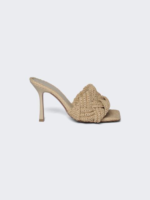 Bottega Veneta Lido High Heel Sandals Woven Raffia In Cane Sugar