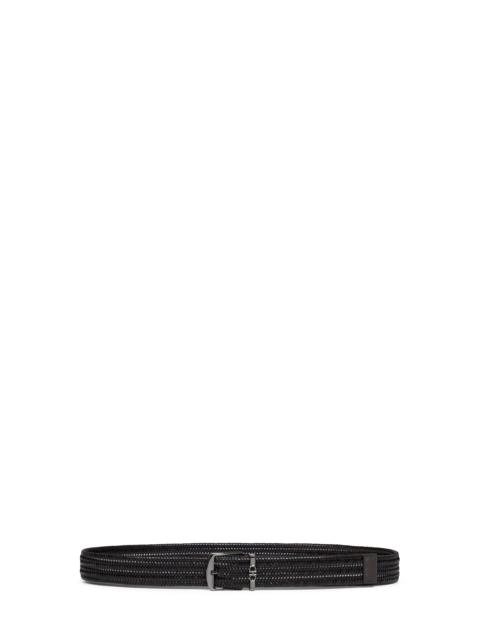 FERRAGAMO Ferragamo Men Dark Brown Woven Leather Belt