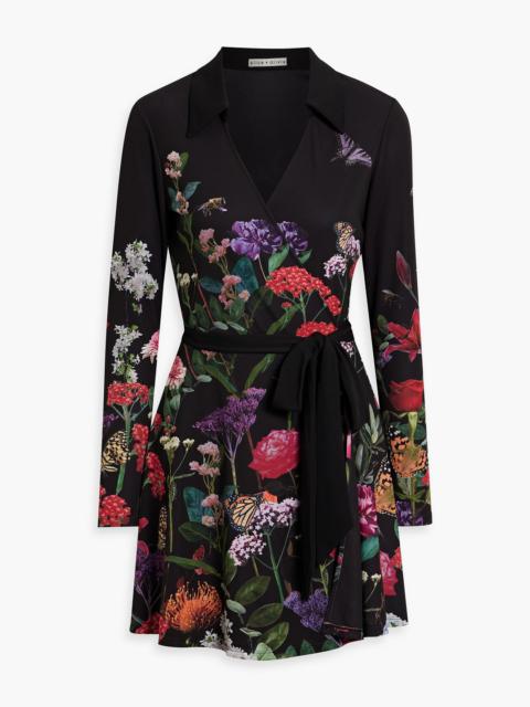 Alice + Olivia Millicent floral-print crepe mini wrap dress