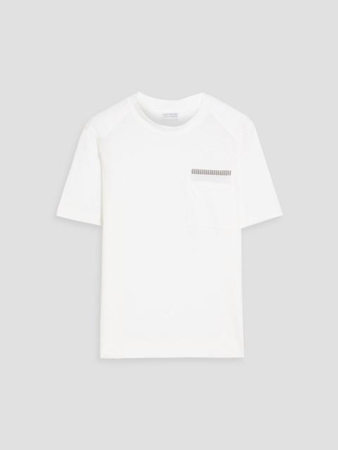 Brunello Cucinelli Bead-embellished cotton-jersey T-shirt
