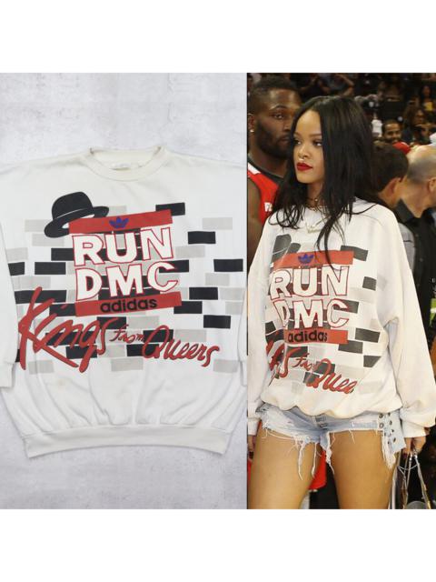 adidas RARE ITEM! Vintage 80s 90s ADIDAS Run Dmc Rihanna Outfit Kings From Queens Big Logo Sweater Sweatshi