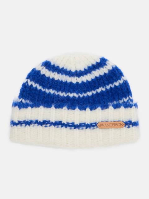 JW Anderson Striped alpaca-blend beanie