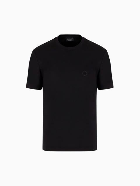 GIORGIO ARMANI Cotton-interlock T-shirt with embroidered logo