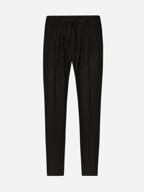 Dolce & Gabbana Silk crepe de chine jogging pants