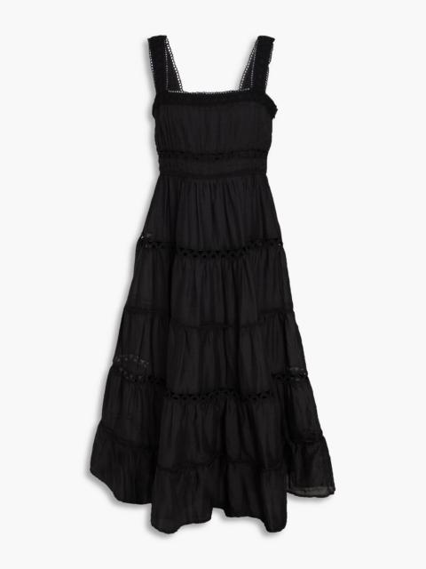 VERONICA BEARD Lucien tiered ramie midi dress