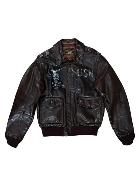 Other Designers VERY RARE VINTAGE LEATHER JACKET A2 AERO LEATHER CO USN