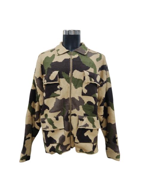 Other Designers Japanese Brand - B.Ballsy Military Camouflage Zip Knit Cardigan