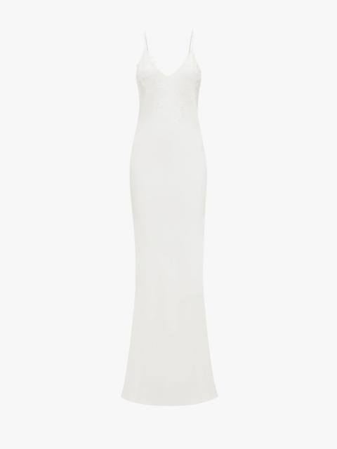 Victoria Beckham Exclusive Lace Detail Floor-Length Cami Dress In Ivory