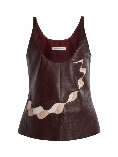 CHRISTOPHER ESBER Fragment Leather Tank burgundy