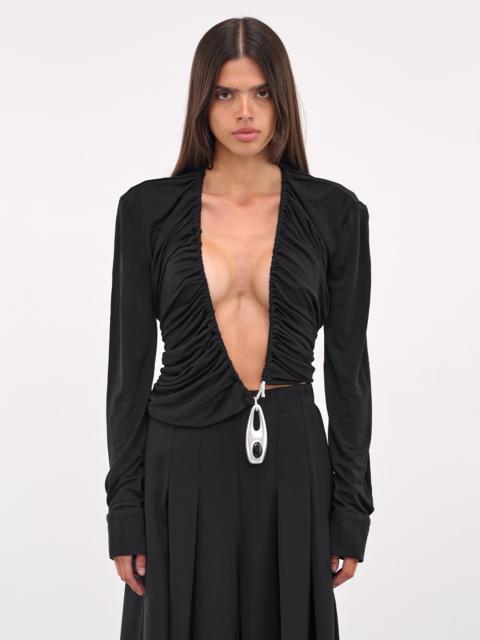 CHRISTOPHER ESBER Lavalliere Draped Long Sleeve Top